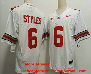 Men's Ohio State Buckeyes #6 Sonny Styles White FUSE College Football Jersey
