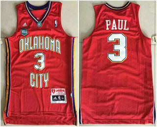 Men's Oklahoma City Hornets Valentines Day Uniform #3 Chris Paul Throwback  2007 Red Jersey