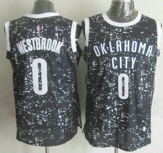 Men's Oklahoma City Thunder #0 Russell Westbrook 2015 Black City Lights Swingman Jersey