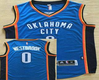 Men's Oklahoma City Thunder #0 Russell Westbrook Blue AU Soul Swingman Jersey