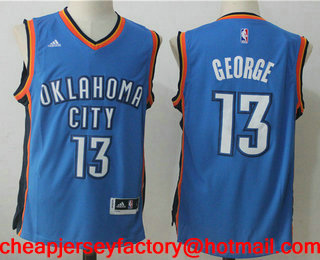 Men's Oklahoma City Thunder #13 Paul George Royal Blue Stitched NBA Revolution 30 Swingman Jersey