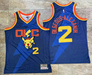 Men's Oklahoma City Thunder #2 Shai Gilgeous Alexander Blue AU Jersey