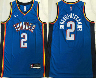 Men's Oklahoma City Thunder #2 Shai Gilgeous-Alexander Blue Icon AU Jersey