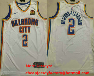 Men's Oklahoma City Thunder #2 Shai Gilgeous Alexander White Icon Sponsor Swingman Jersey