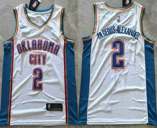 Men's Oklahoma City Thunder #2 Shai Gilgeous Alexander White Swingman Jersey