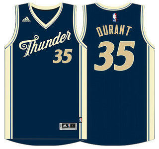 Men's Oklahoma City Thunder #35 Kevin Durant Revolution 30 Swingman 2015-16 New Navy Blue Jersey