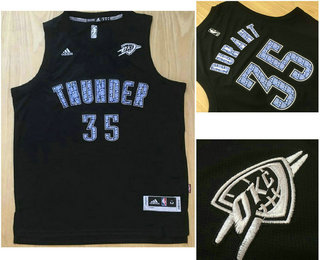 Men's Oklahoma City Thunder #35 Kevin Durant Revolution 30 Swingman Black With Purple Diamond Jersey