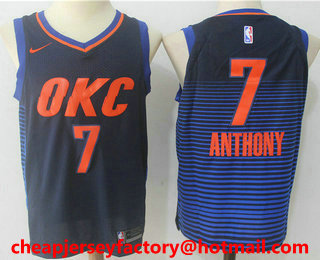 Men's Oklahoma City Thunder #7 Carmelo Anthony Navy Blue 2017-2018 Nike Swingman Stitched NBA Jersey