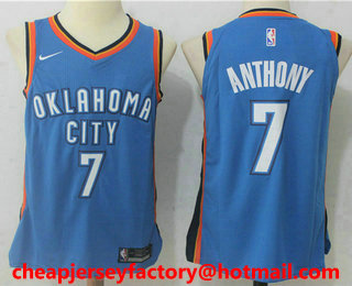 Men's Oklahoma City Thunder #7 Carmelo Anthony New Royal Blue 2017-2018 Nike Swingman Stitched NBA Jersey