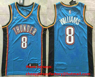 Men's Oklahoma City Thunder #8 Jalen Williams Blue Swingman Jersey