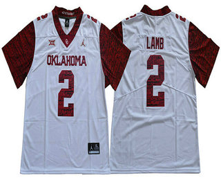 Men's Oklahoma Sooners #2 CeeDee Lamb White 47 Game Winning Streak College 2017 Vapor Untouchable Limited Jersey