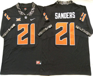Men's Oklahoma State Cowboys #21 Barry Sanders Black 2019 Vapor Untouchable Stitched Nike NCAA Jersey
