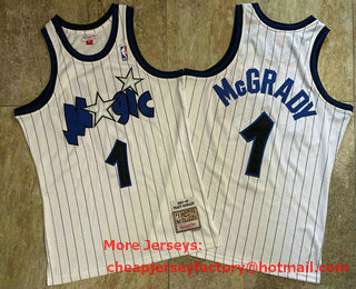 Men's Orlando Magic #1 Tracy McGrady 2003-04 White Hardwood Classics Soul AU Throwback Jersey