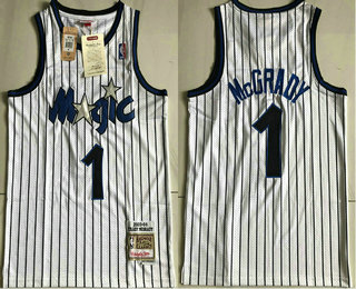 Men's Orlando Magic #1 Tracy McGrady 2003-04 White Hardwood Classics Soul AU Throwback Jersey