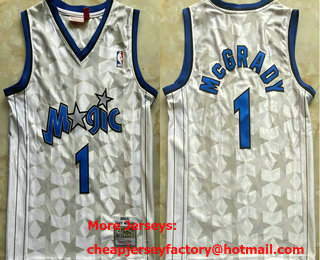 Men's Orlando Magic #1 Tracy McGrady White 2000-01 Hardwood Classics Soul Throwback Jersey