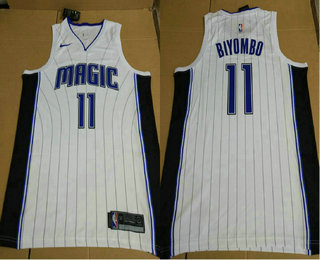 Men's Orlando Magic #11 Bismack Biyombo New White 2018 Nike Swingman Printed NBA Jersey