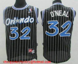 Men's Orlando Magic #32 Shaquille O'neal Black Stitched NBA Nike Swingman Jersey