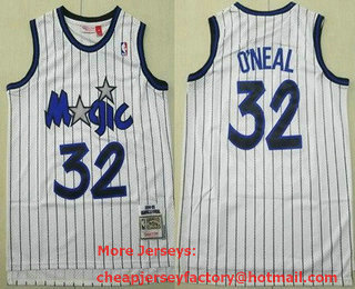 Men's Orlando Magic #32 Shaquille ONeal White 1994 Throwback Swingman Jersey
