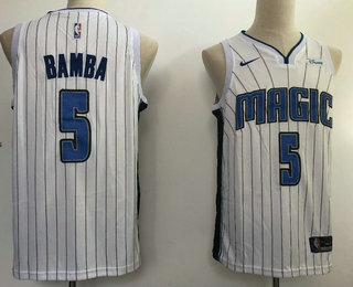 Men's Orlando Magic #5 Mohamed Bamba White 2018 Nike Swingman Stitched NBA Jersey