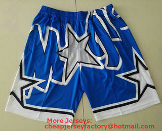 Men's Orlando Magic Blue Big Face Mitchell Ness Hardwood Classics Soul Swingman Throwback Shorts
