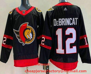 Men's Ottawa Senators #12 Alex DeBrincat Black Authentic Jersey