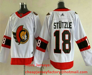Men's Ottawa Senators #18 Tim Stuetzle White Adidas Stitched NHL Jersey