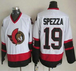 Men's Ottawa Senators #19 Jason Spezza 1997-98 White CCM Vintage Throwback Jersey