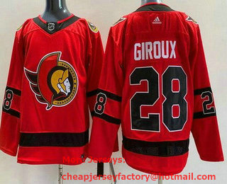 Men's Ottawa Senators #28 Claude Giroux Red Authentic Jersey