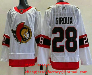 Men's Ottawa Senators #28 Claude Giroux White Authentic Jersey