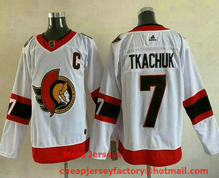 Men's Ottawa Senators #7 Brady Tkachuk White Authentic Jersey