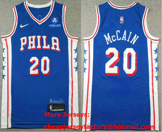 Men's Philadelphia 76ers #20 Jared McCain Blue Icon Sponsor Swingman Jersey