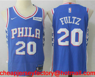 Men's Philadelphia 76ers #20 Markelle Fultz Royal Blue 2017-2018 Nike Authentic Stubhub Stitched NBA Jersey