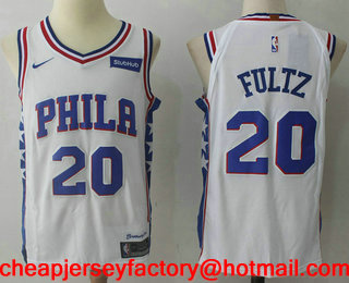 Men's Philadelphia 76ers #20 Markelle Fultz White 2017-2018 Nike Authentic Stubhub Stitched NBA Jersey