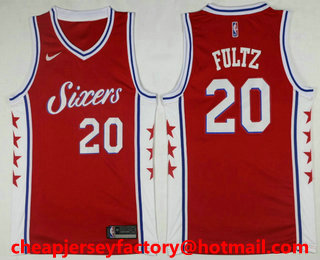 Men's Philadelphia 76ers #20 Markelle Fultz Red 2017-2018 Nike Icon Edition Swingman Jersey