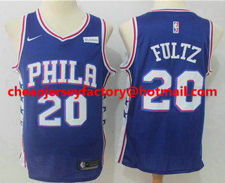 Men's Philadelphia 76ers #20 Markelle Fultz Royal Blue 2017-2018 Nike Swingman Stubhub Stitched NBA Jersey