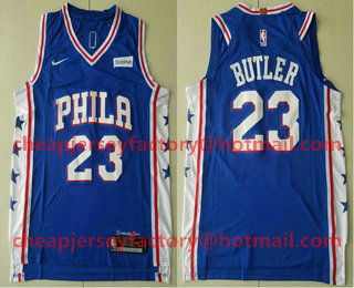 Men's Philadelphia 76ers #23 Jimmy Butler Blue 2017-2018 Nike Authentic Stubhub Stitched NBA Jersey