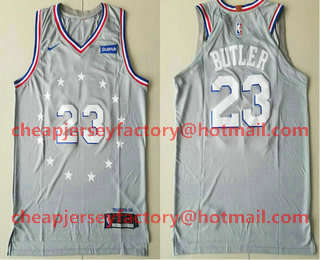Men's Philadelphia 76ers #23 Jimmy Butler Gray 2018-19 City Edition Nike Authentic Stubhub Stitched NBA Jersey