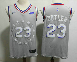 Men's Philadelphia 76ers #23 Jimmy Butler Gray 2018-19 City Edition Nike Swingman Stubhub Stitched NBA Jersey