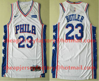 Men's Philadelphia 76ers #23 Jimmy Butler White 2017-2018 Nike Authentic Stubhub Stitched NBA Jersey