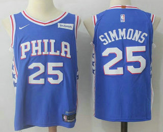 Men's Philadelphia 76ers #25 Ben Simmons Royal Blue 2017-2018 Nike Authentic Stubhub Stitched NBA Jersey