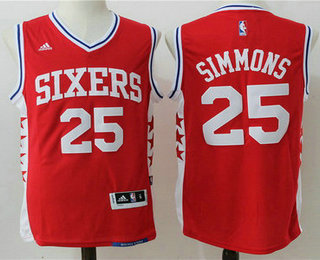 Men's Philadelphia 76ers #25 Ben Simmons Red Revolution 30 Swingman Basketball Jersey