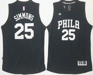 Men's Philadelphia 76ers #25 Ben Simmons Revolution 30 Swingman New Black Jersey