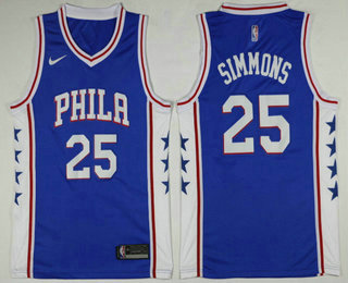 Men's Philadelphia 76ers #25 Ben Simmons Royal Blue 2017-2018 Nike Icon Edition Swingman Jersey