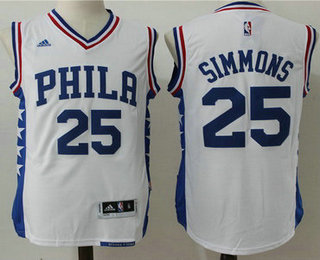 Men's Philadelphia 76ers #25 Ben Simmons White Revolution 30 Swingman Basketball Jersey