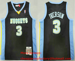 Men's Philadelphia 76ers #3 Allen Iverson 2006-07 Black Hardwood Classics Soul Swingman Throwback Jersey