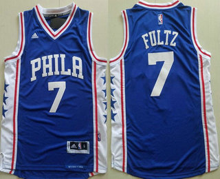 Men's Philadelphia 76ers #7 Markelle Fultz Blue Stitched NBA Revolution 30 Swingman Jersey