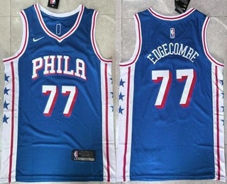 Men's Philadelphia 76ers #77 VJ Edgecombe Blue Swingman Jersey