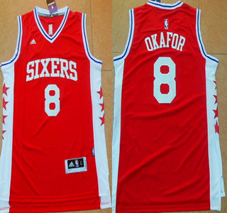 Men's Philadelphia 76ers #8 Jahlil Okafor Revolution 30 Swingman 2015 Draft New Red Jersey