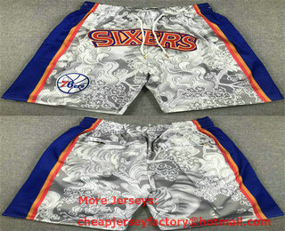 Men's Philadelphia 76ers Grey Blue Shorts