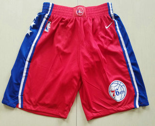 Men's Philadelphia 76ers Red 2017-2018 Nike Swingman Stitched NBA Shorts